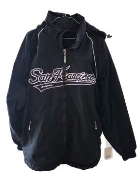 Brand New GoGo Sports Black San Francisco Heavy Weight Lined Hooded Jacket